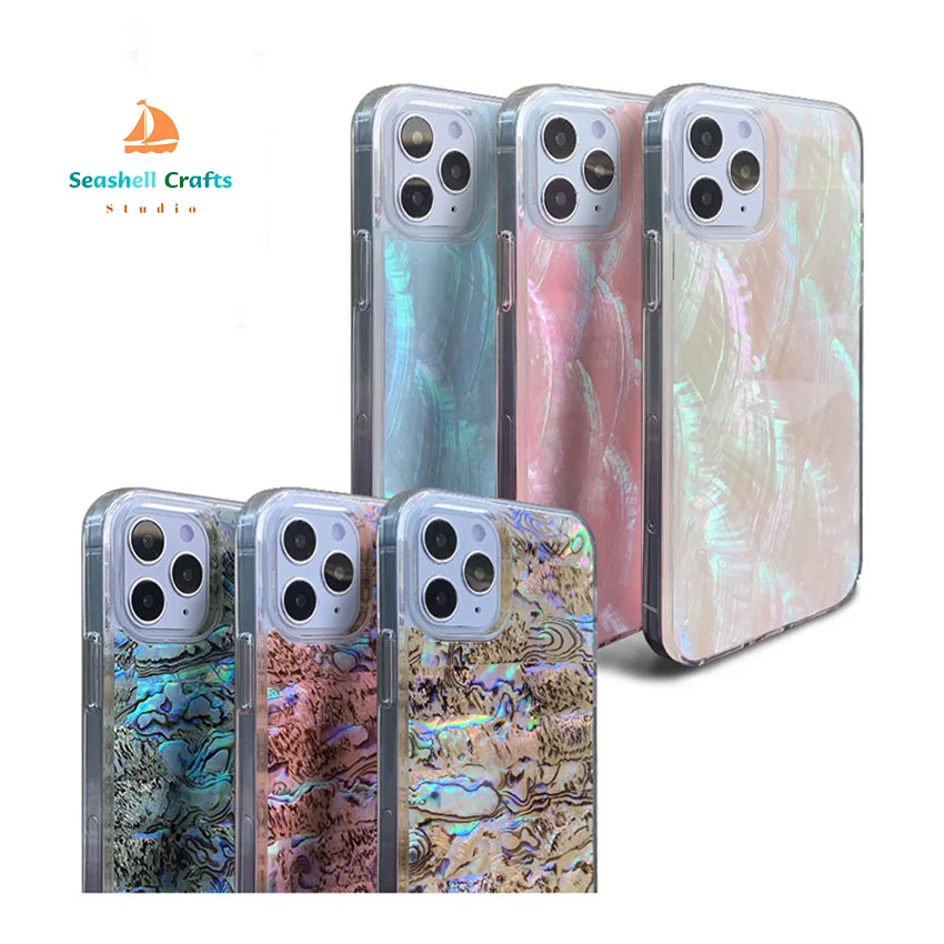 Mother of Pearl Phone Case For iPhone 15 14 Pro Max Mini Natural Seashell Phone Case For Iphone 12 Full Shockproof Phone Cover