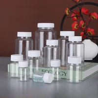 Frasco transparente de 30/50/100/500ml, botella de clasificación de plástico PET, botella de muestreo sellada de boca ancha, venta al por mayor