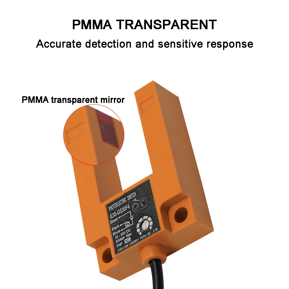 Infrared U-Slot Photoelectric Sensor E3S-GS30/E3S-GS15/E3S-GS7 DC 12-24V Proximity Switches Three-Wire NPN PNP Detection