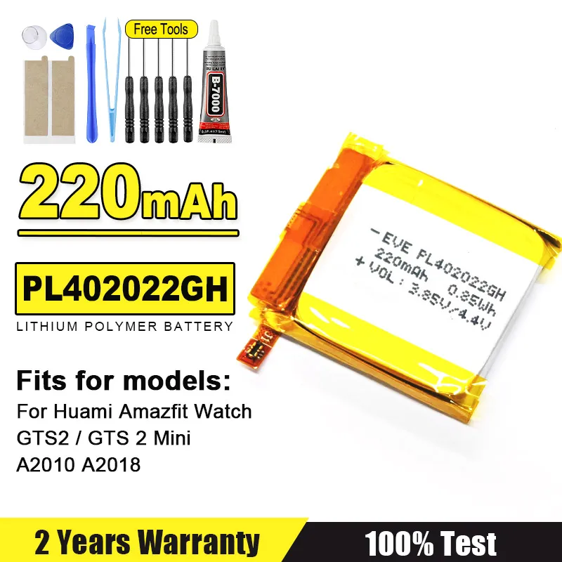 PL402022GH Battery For Huami Amazfit Watch GTS2 GTS 2 Mini A2010 A2018 Bateria + Tools