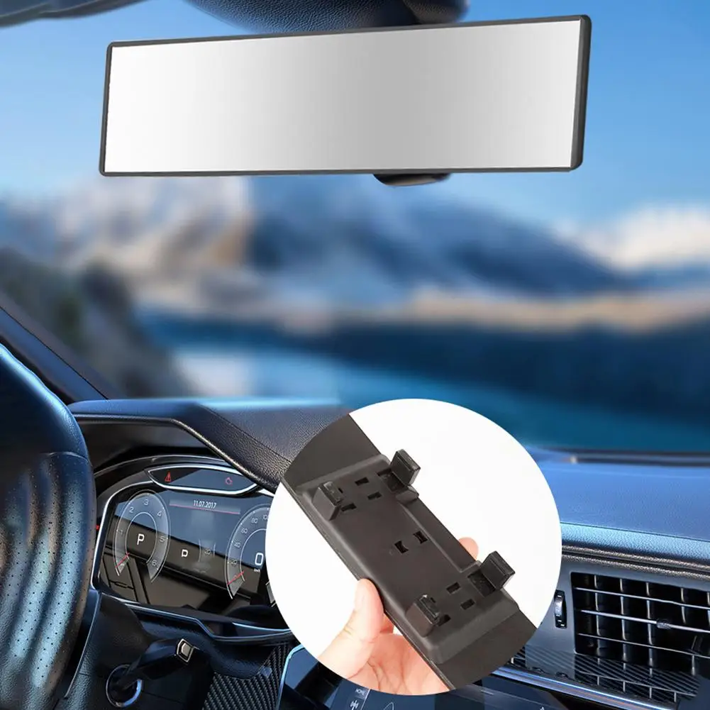 Universal Clip-On Rearview Mirror, Wide Angle Anti-Glare HD Curved Glass Blind Spot Mirror For Car Rear View Enhancement Safer D