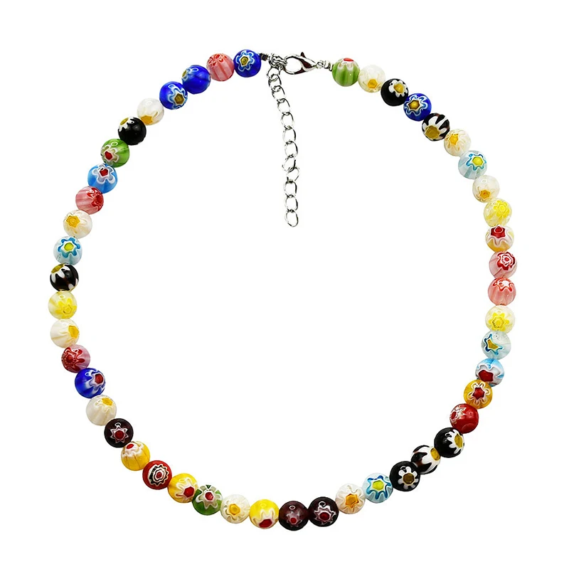 Multi Colors Glass Beads Short Necklace For Women Bohemia Spring Summer Bright Styles Designer Fashion Jewelry Gifts Party C1335