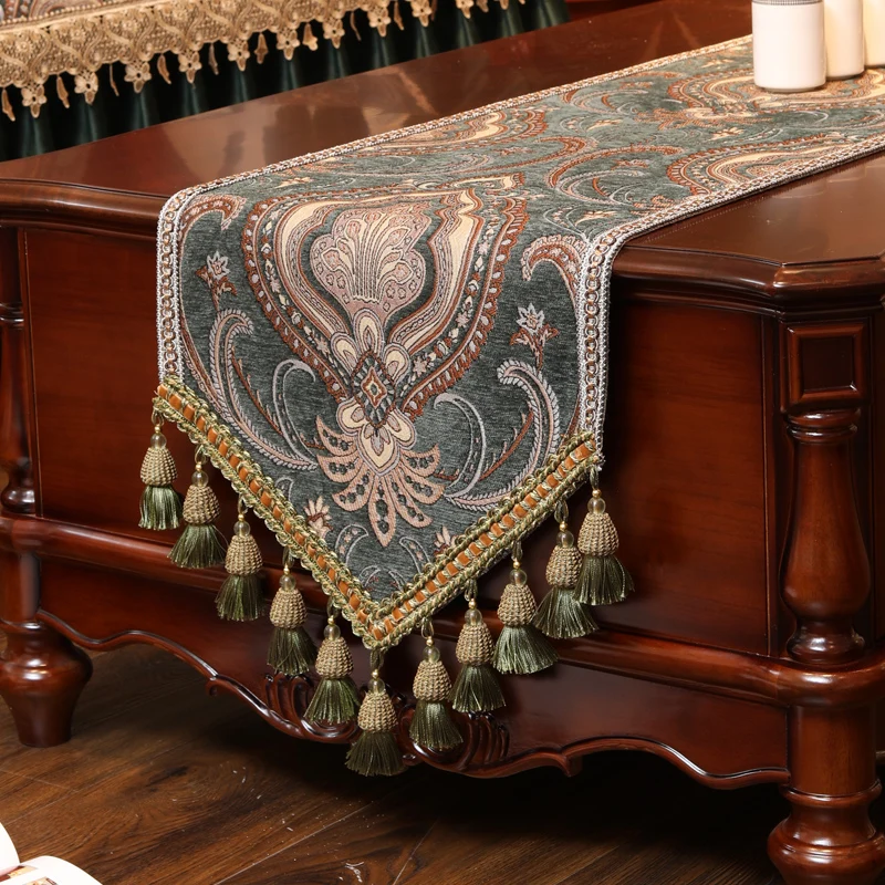 

Luxury American Retro Long Strip Coffee Table TV Cabinet Table Runner High-End Design for Home Decor