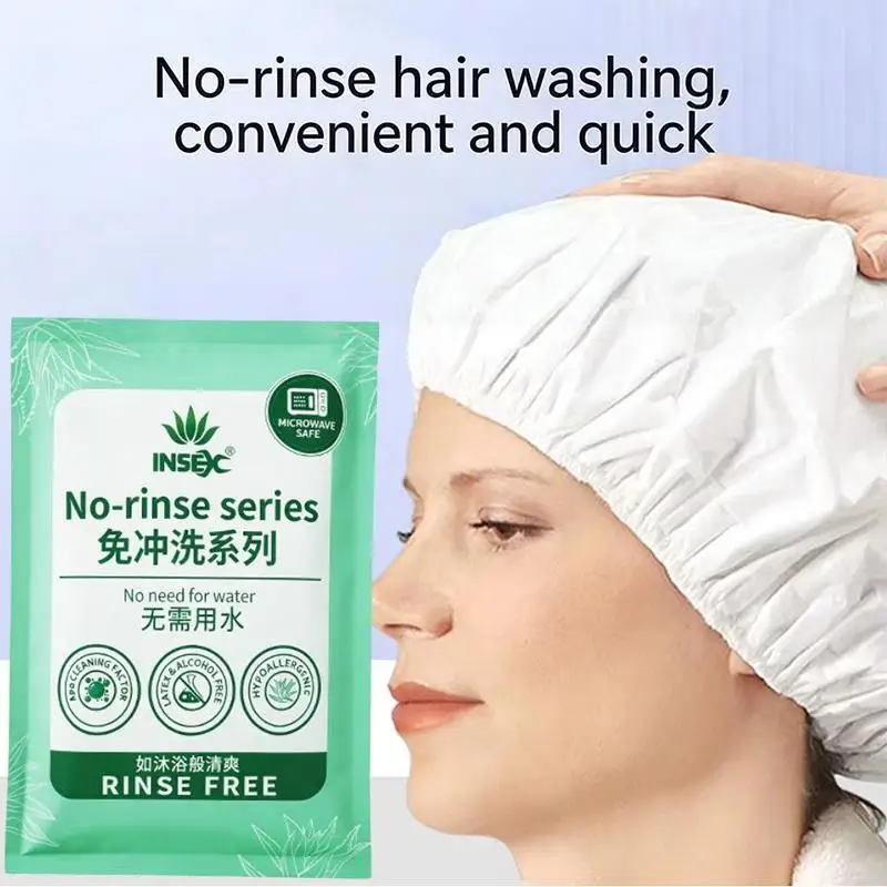 1 Bag Disposable No Rinse Shampoo Cap Quick Dry Heatable Design For Elderly Pregnant Bedridden Patients Postpartum Care