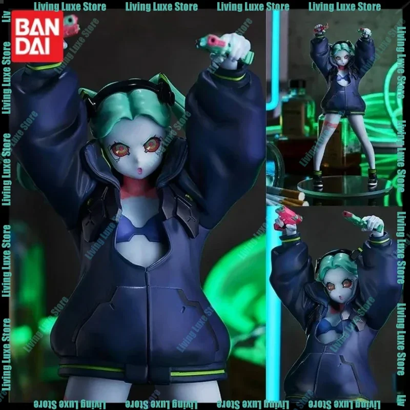 New Hot 17cm Bandai Cyberpunk: Edgerunners Anime Figures David Martinez Rebecca Model Desktop Handmade Ornaments Decoration Gift