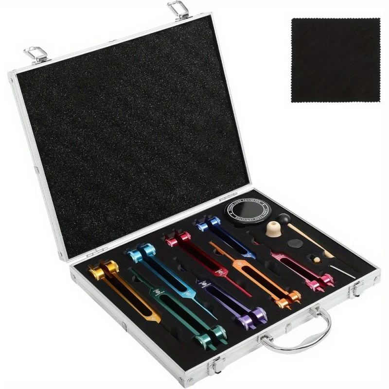 

Cure Tuning Fork，Seven Pulleys and Purpose Tune Tuning Fork，Weighted Hammer Shape Adjustment Tuning Fork，Medical Chakras Tu