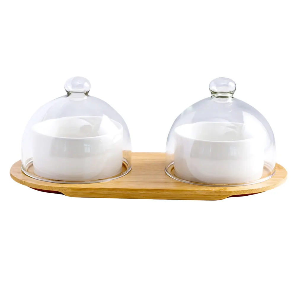 

1 set Dessert Kitchen Fruit Salad Bowl Fruit Bowl Bowls Serving Transparent Food Serving Bowls Glass Lid Home Restaurant