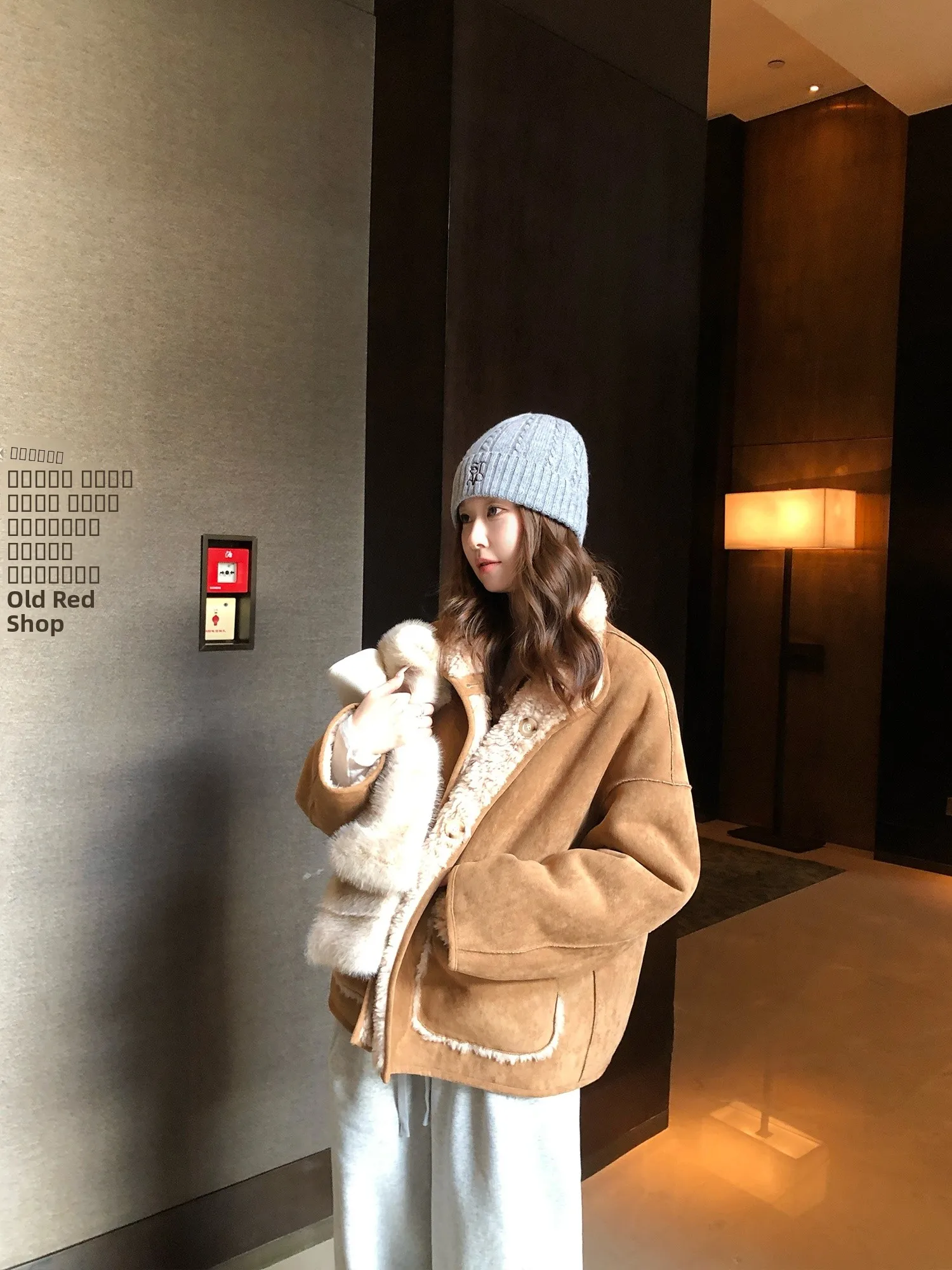 

Lamb Fur Jaet Women's Loose Design Winter New Sle Two-Sided Wear Lazy Casual Faion Thiened Long Sve Coat