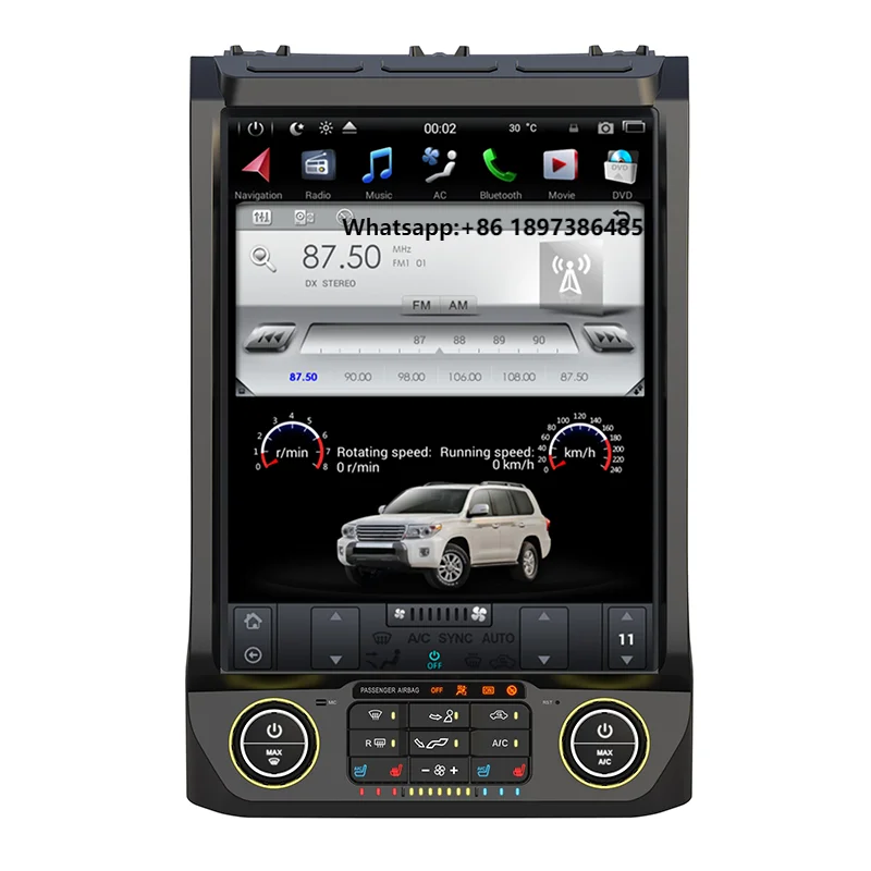 

13 Android Car Parts Vertical Style Touch Screen Navigation Radio for Ford F-150 F-250 F-350 F-450 F-550 2015 - 2020