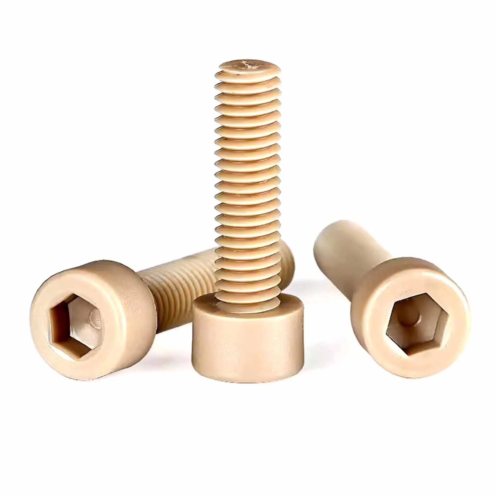 1/2/4pcs DIN912 M2 M2.5 M3 to M10 PEEK High-strength-temperature Resistant Hexagon Hex Socket Smooth Cap Head Allen Screw Bolt