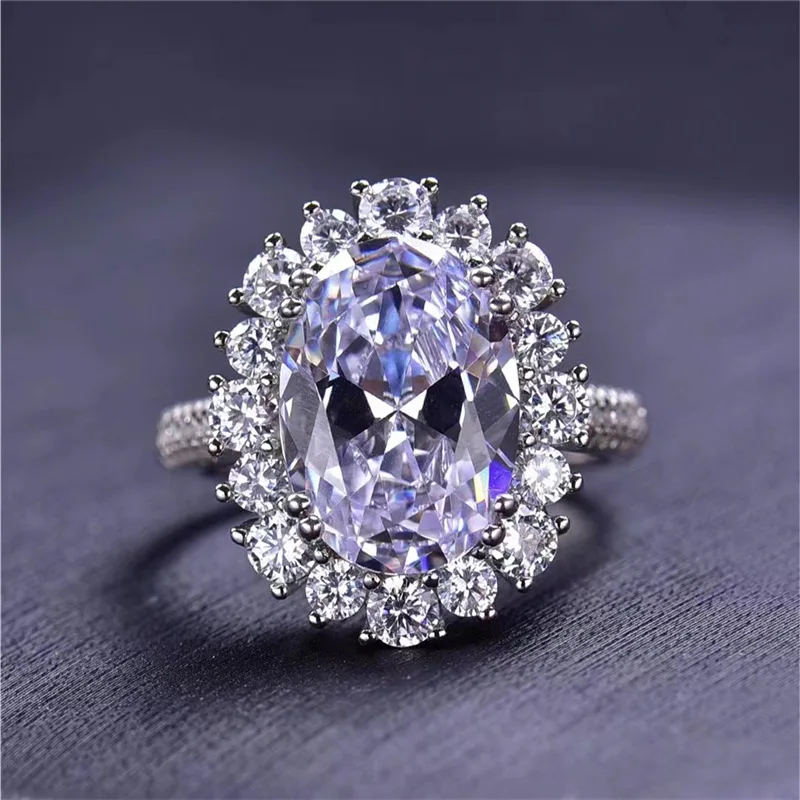 

Daily Moissanite PT950 Platinum 8Carat Oval Luxury Ring for Women,comfortable and versatile jewelry for daily casual collocation