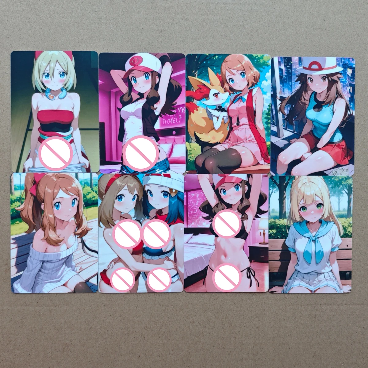 

Двусторонние 8 шт./компл. сексуальные тренерские карты карманные монстры Iono Lillie без мозаики мультфильм DIY PTCG карты анимационная коллекционная карта18 +