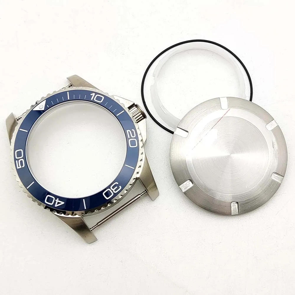 41mm Men's Watch Case, Ceramic Bezel, Sapphire Glass, Stainless Steel Case Parts Assembly, Replacement Mechanical Case image 3