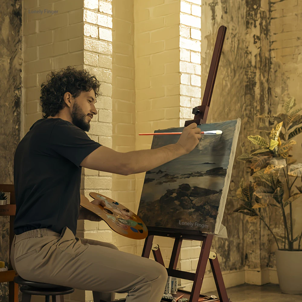 7/14 قطعة مجموعة فرشاة طلاء بشعيرات الخنزير الطبيعية المضادة للتساقط مع مقابض خشبية طويلة نصائح فيلبرت لطلاء الأكريليك والزيت #5