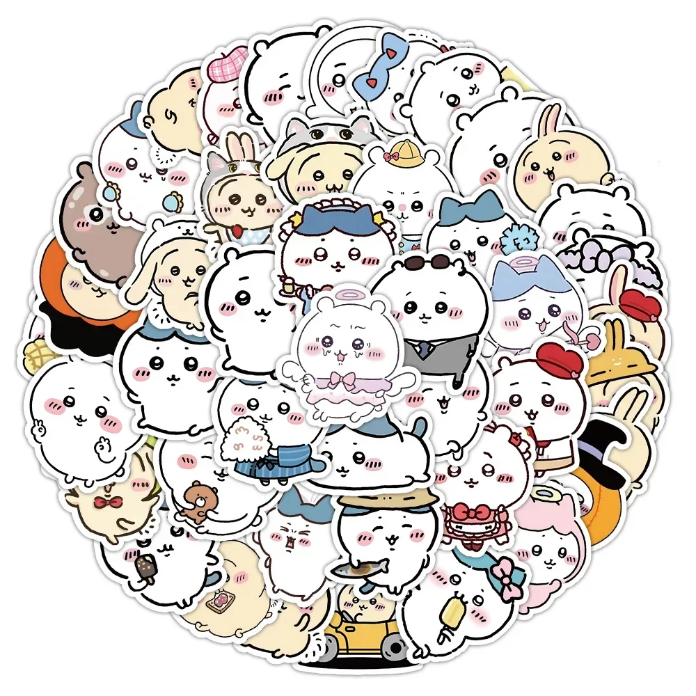 60 pezzi simpatici adesivi Chiikawa fai da te vinile impermeabile scrapbook cassa del telefono tazza d'acqua adorabile cartone animato anime adesivo giocattolo regalo per bambini