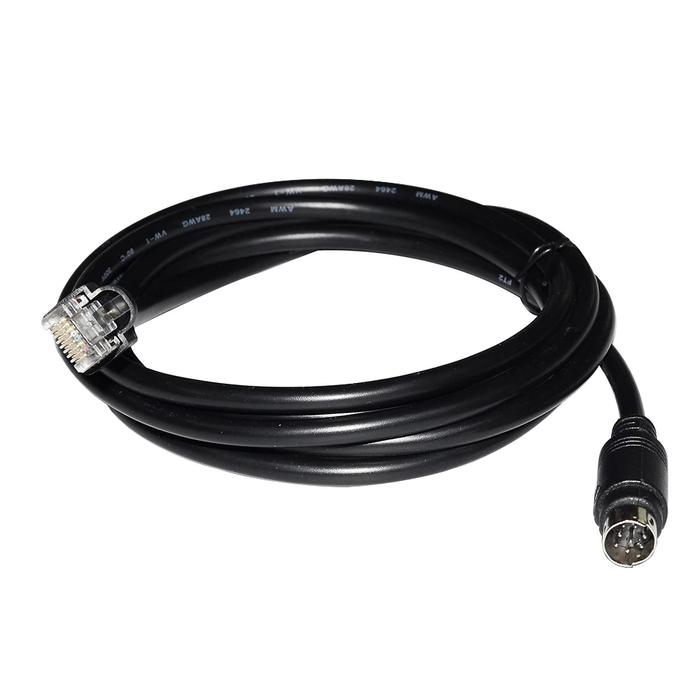 RJ45 to Mini Din 8P MD8 Male Connector RS422 Programming Communication Cable for Hakko Monitouch HMI MJ2 to Mitsubishi FX PLC