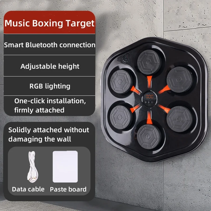 Smart Music Boxing Machine Bluetooth Music Boxing Wall Target Home Fitness Children\'s Boxing Trainer Boxing Accessories