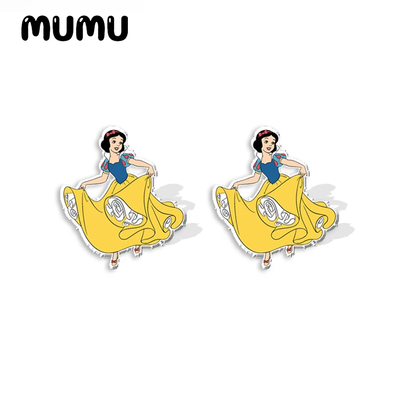 2024 New Princess Snow White Stud Earring Bunny Epoxy Jewelry Resin Acrylic Earrings Handmade Gifts Girl