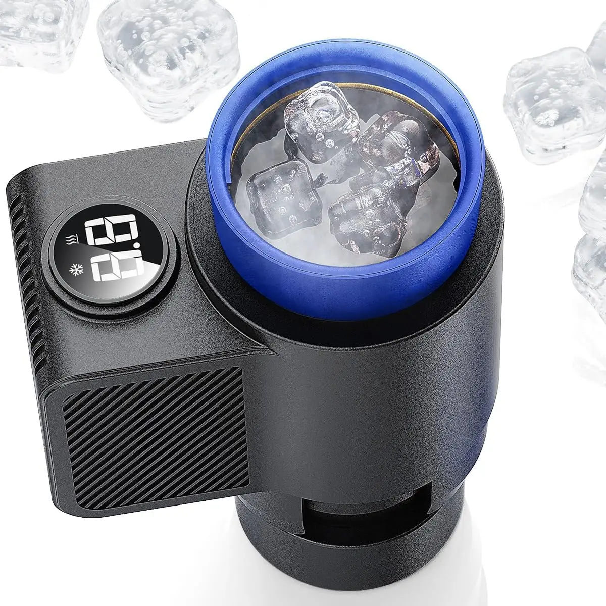 

2-in-1 Smart Cooler Cup Holder, Portable Car & Travel Beverage Holder, Cooling & Heating, Compact for Office, Truck, Home