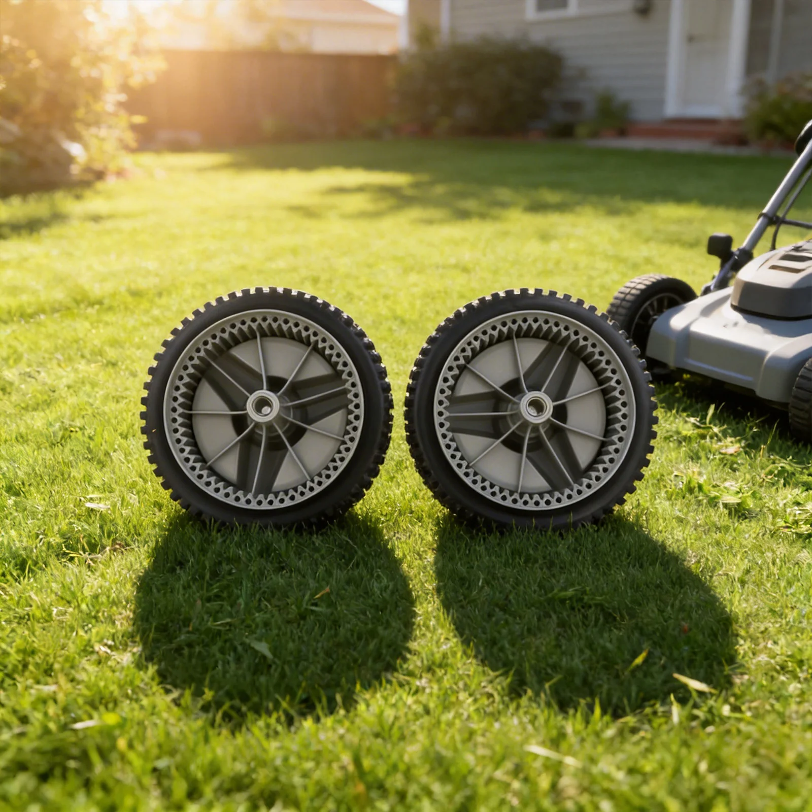 580365301 Front Drive Wheels for HU675AWD HU700AWD HU7 Lawn Mower Models Engineered for Durability and Smooth Lawn Operation
