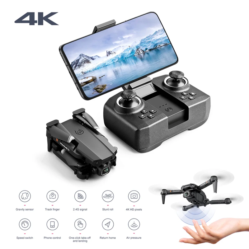 Dron RC 4K Profesjonalny z szerokokątną podwójną kamerą HD Składany helikopter RC WIFI FPV Uchwyt wysokości Mini Dron LS-XT6