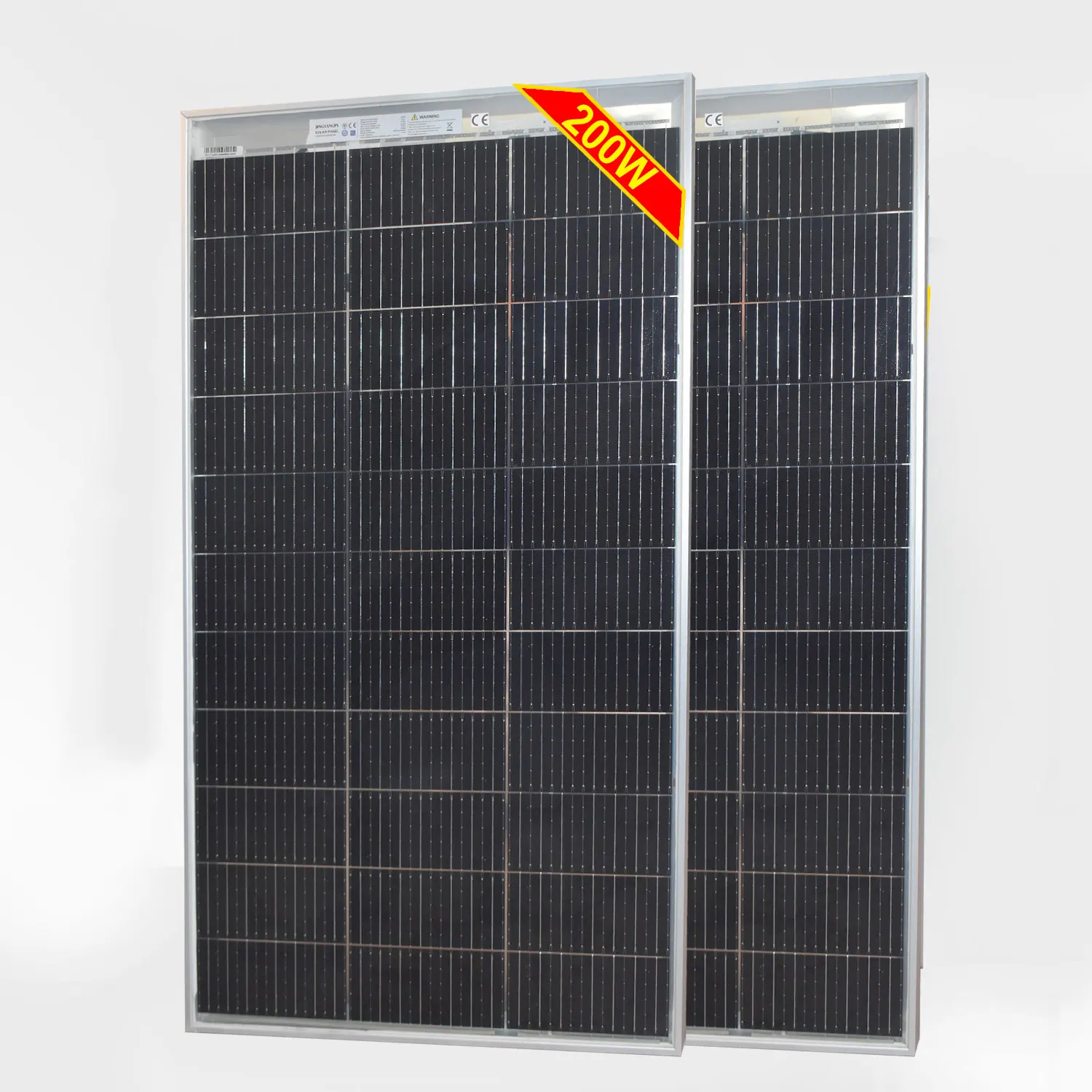 200W Double-Sided Transparent Solar Panel 100W * 2 Pieces Single Crystal Solar Panel Suitable for Ships, Campers, Boats, RVs, and Cars