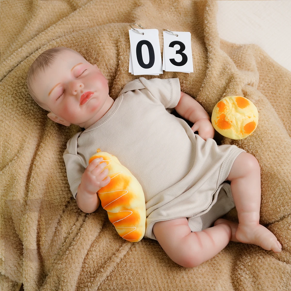 JOYORA 50CM Newborn Art Doll Fashionable And Cute Rebirth Doll Soft Cloth Body Realistic 3D Skin Completed Painting Birthday Gif