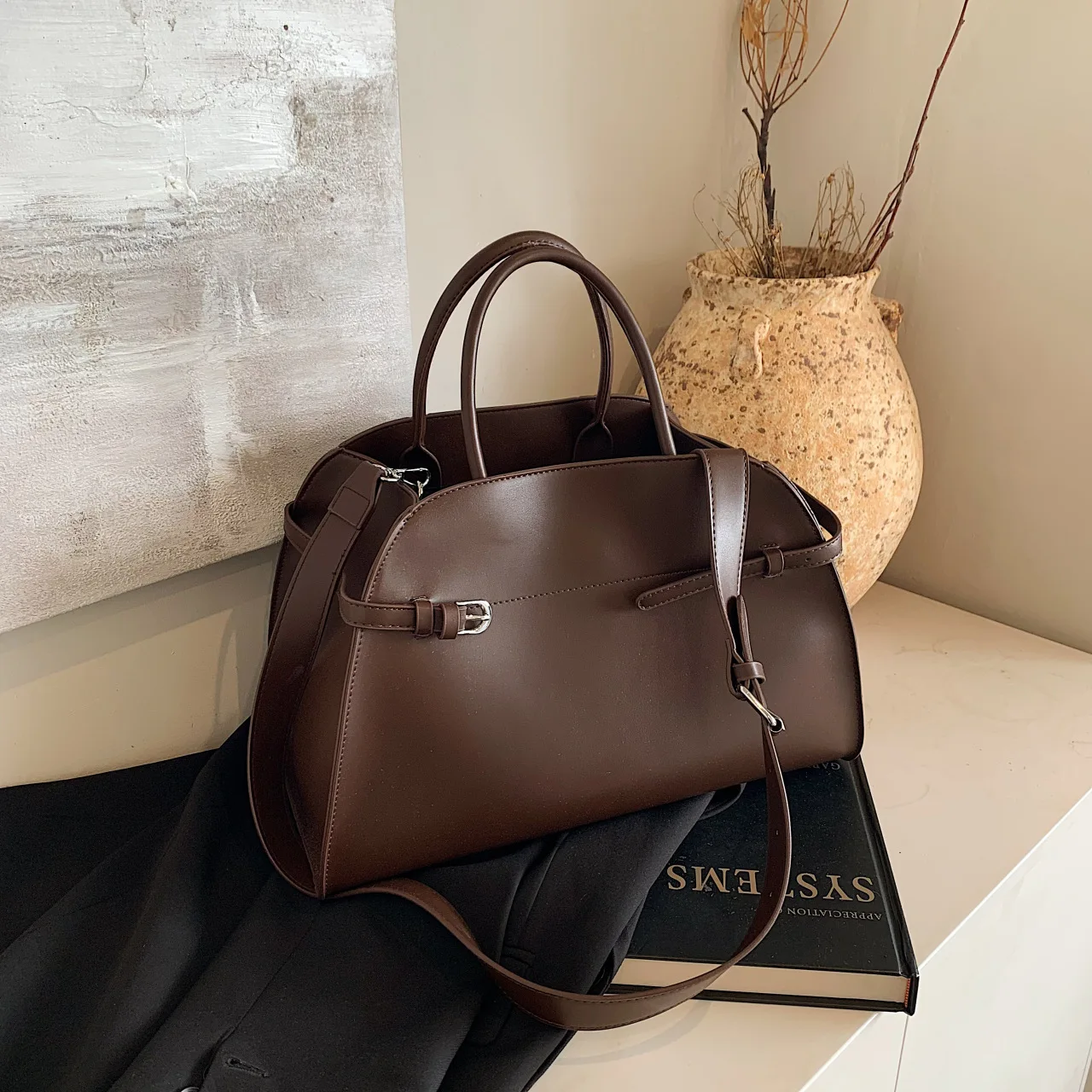 

мешочек из роскошных женских сумок с бандажами Grands sacs à poignée sup댑 conversationégants pour femmes, ceinture de couleur Pure, fourre-tou