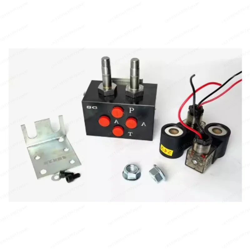 12/24V Double Solenoid Valve Hydraulic Shear Mother And Child Clip To Electrically Controlled Excavator Front-End Accessories
