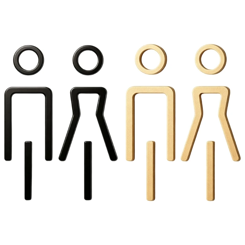 Toiletten-Identifikationsschild-Set aus Acryl, Türschilder für Männer und Frauen, WC-Beschilderungsaufkleber mit erhabener – Detail 1