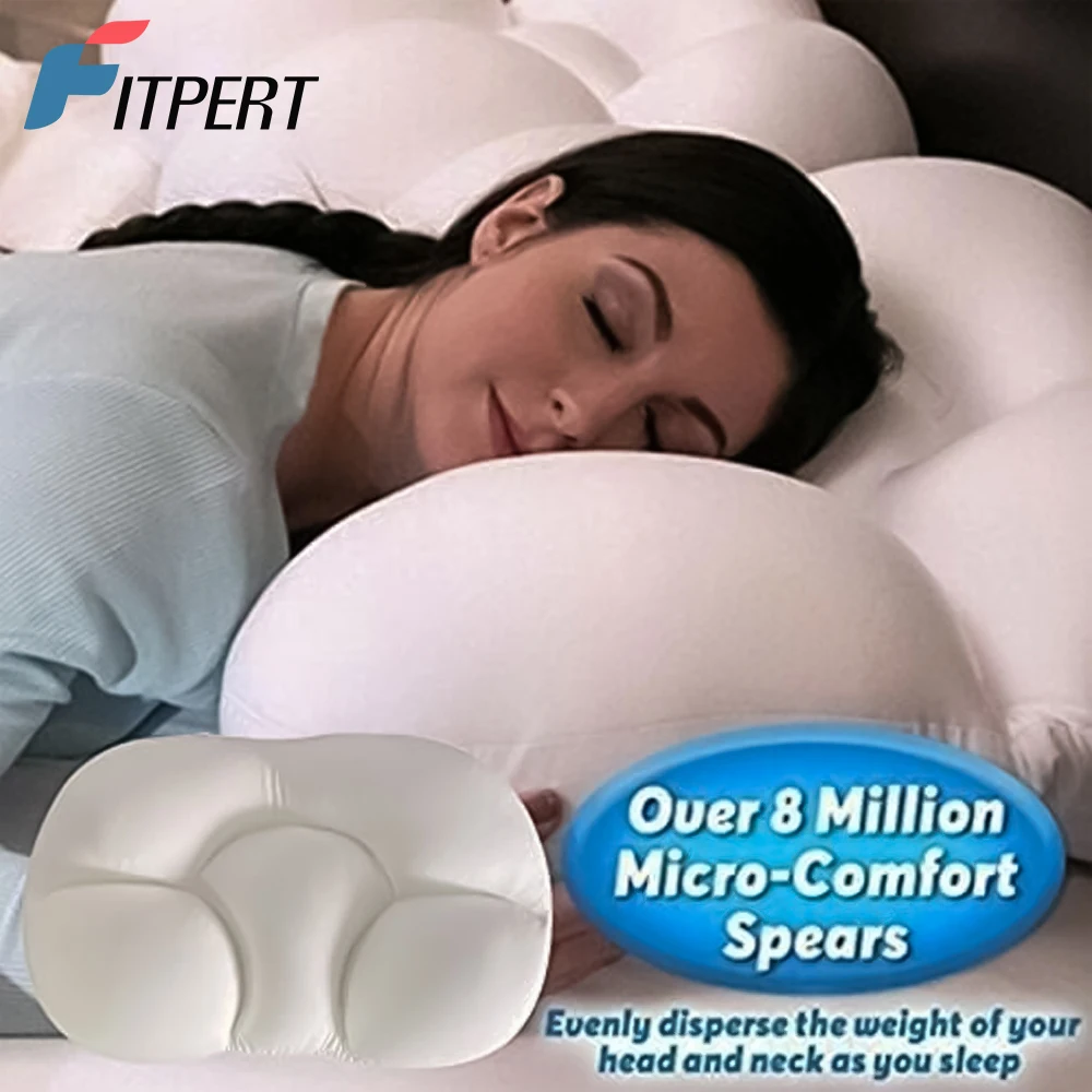 Cuscino per il sonno a tutto tondo Memory Foam Morbido cuscino per il collo ortopedico Rilascio del dolore Collo 3D Micro Airball Cuscino per il sonno profondo