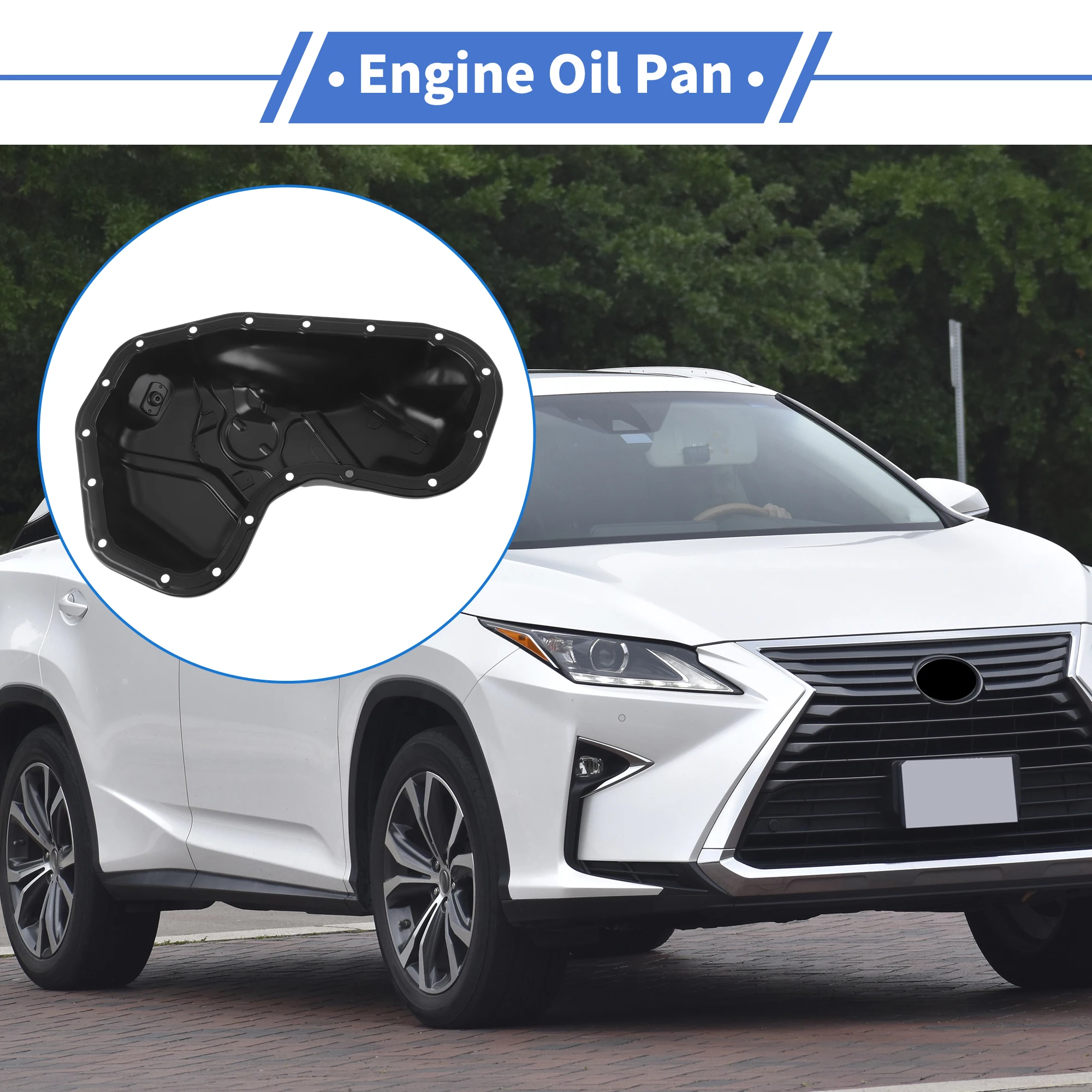 

UXCELL No.121020P020 Engine Oil Pan for Lexus RX350 Base V6 3.5L Aluminum Alloy Black