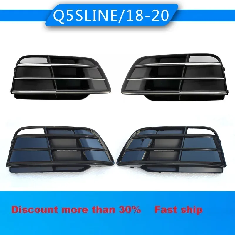

Car Front Bumper Grille Trim Fog Light Cover Frame For Audi Q5 Q5L 2018-2020 Refit upgrade sline sport Auto Lamp protection