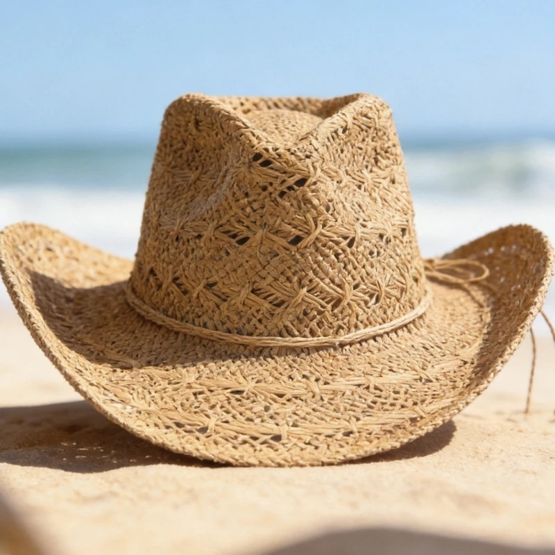 652F Wide Brims Straw Sun Hat Breathable Woven Panama Hat for Women Beach Vacation