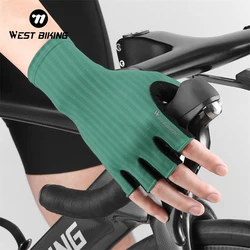 WEST BIKING Summer Cycling Gloves Half Finger Breathable Shockproof Road Racing Gloves Men Women MTB Bicycle Gloves Sports Gear