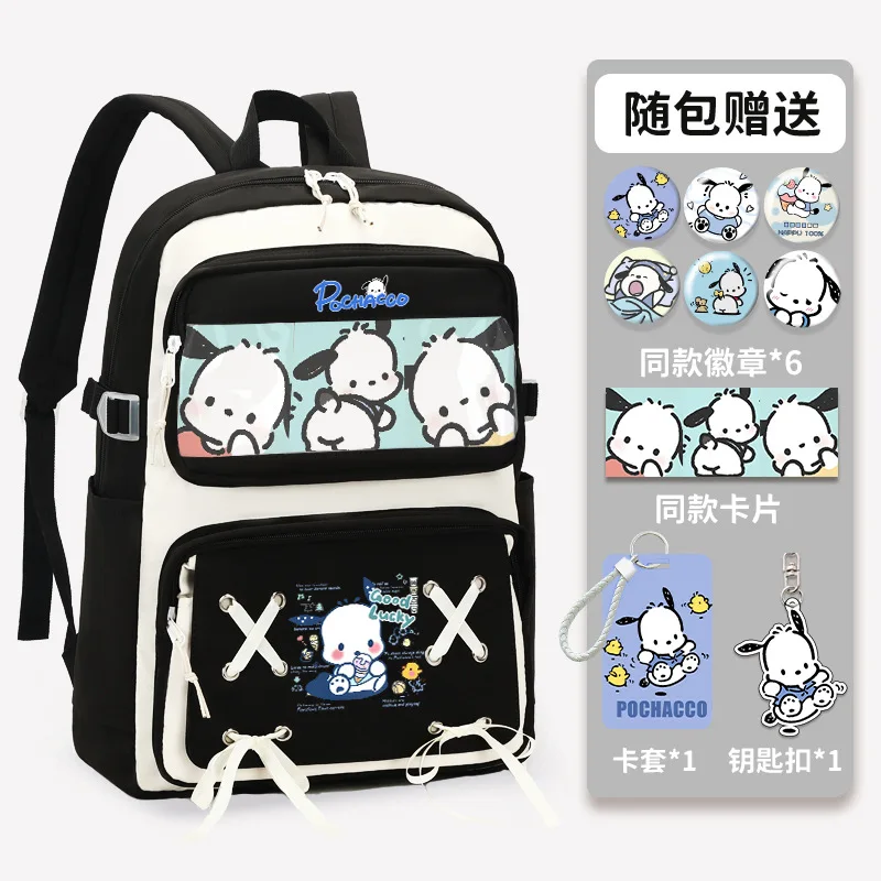 Sanrio New Pacha Dog Student Schoolbag Casual and Lightweight Shoulder Pad Waterproof Stain Resistant Cute Backpack