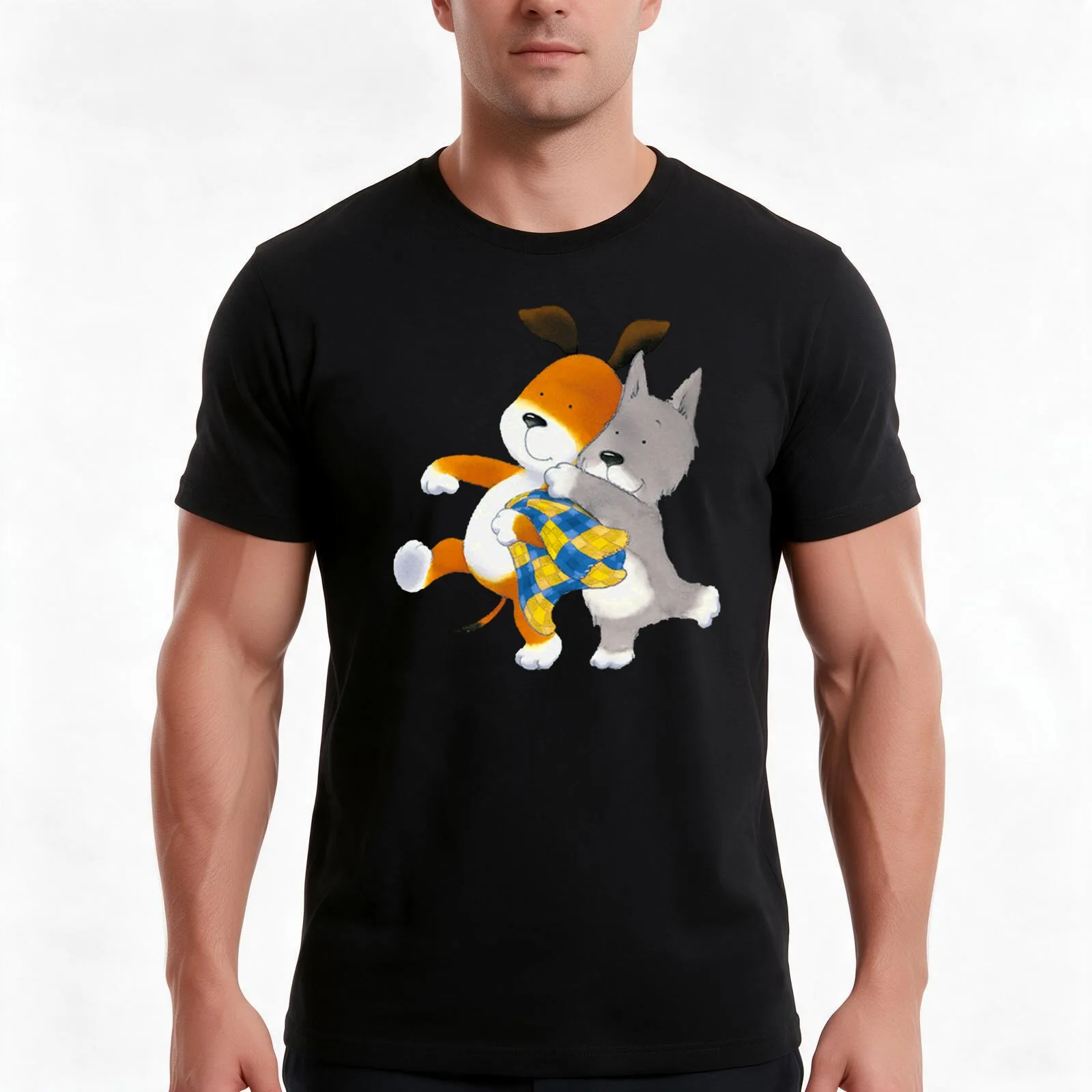 Kipper the dog T-Shirt, Summer Casual Cotton Tee, Oversized Streetwear Tops, Vintage Graphic Print, Loose Fit Short Sleeve