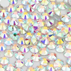 SS3-SS60 Quality Crystal AB Non Hotfix Rhinestones Flatback Glass Strass Stone Glue On Diamond Stone DIY Decoration Accessories