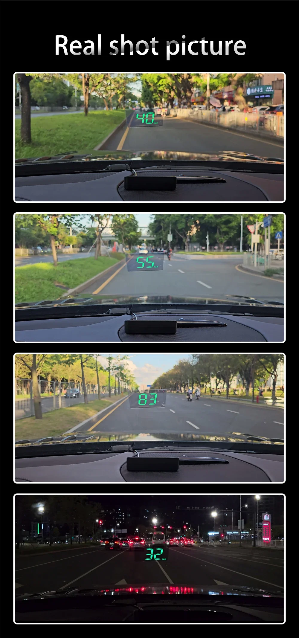 M2 Head-Up-Display Auto-GPS-Tachometer KMH HUD Universelles USB-Kabel Plug & Play GPS & Beidou Dual-Satellitensystem – Detail 18