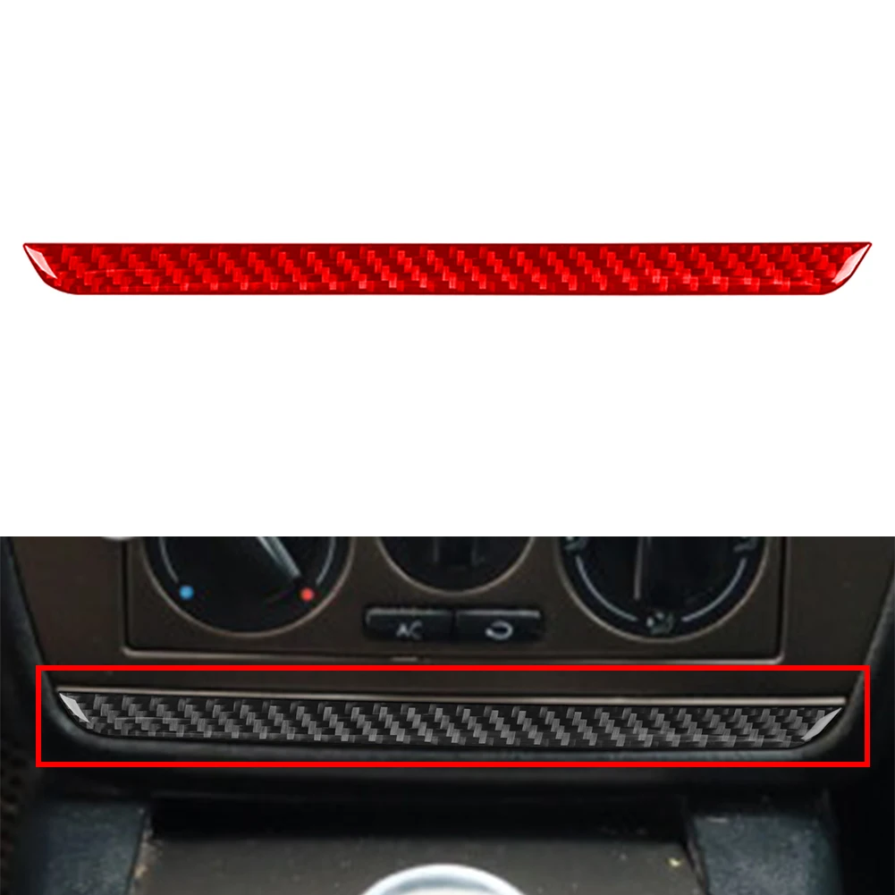 Stereo Side Button Sticker Strip Cover CD Panel Lower Trim For Volkswagen Passat B5 2001-2005 Carbon Fiber Red