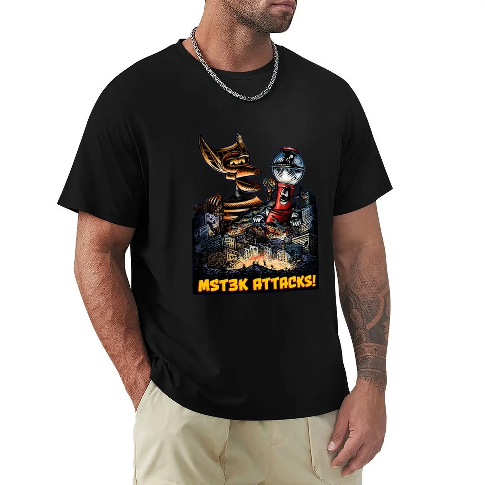 

MST3K Attacks! T-Shirt Large Size Basic Casual T-Shirt