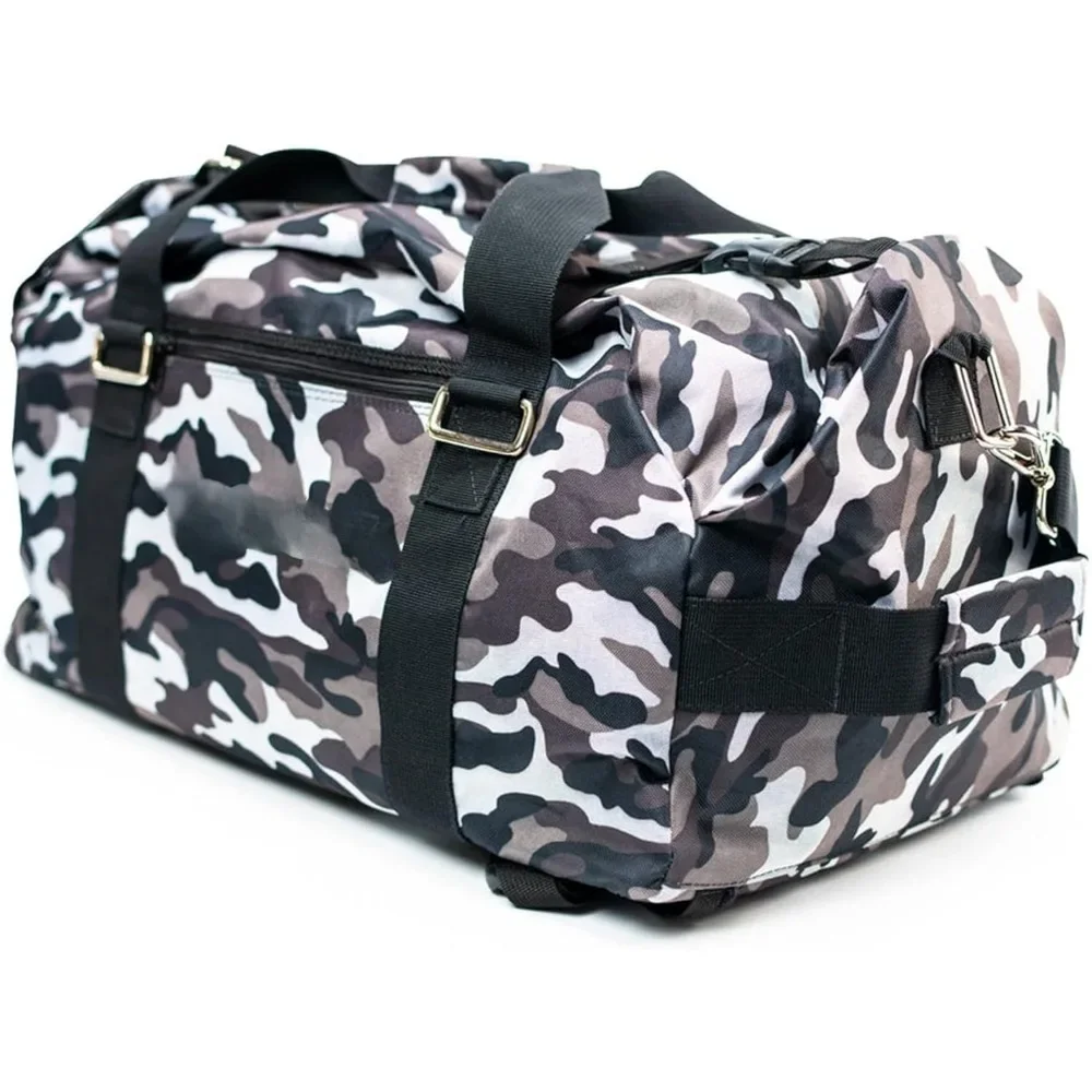 Gym Bag | Stylish Camo Design | Adjustable Padded Shoulder Straps | Transforms From Duffel Bag To Backpack Fitness Bag