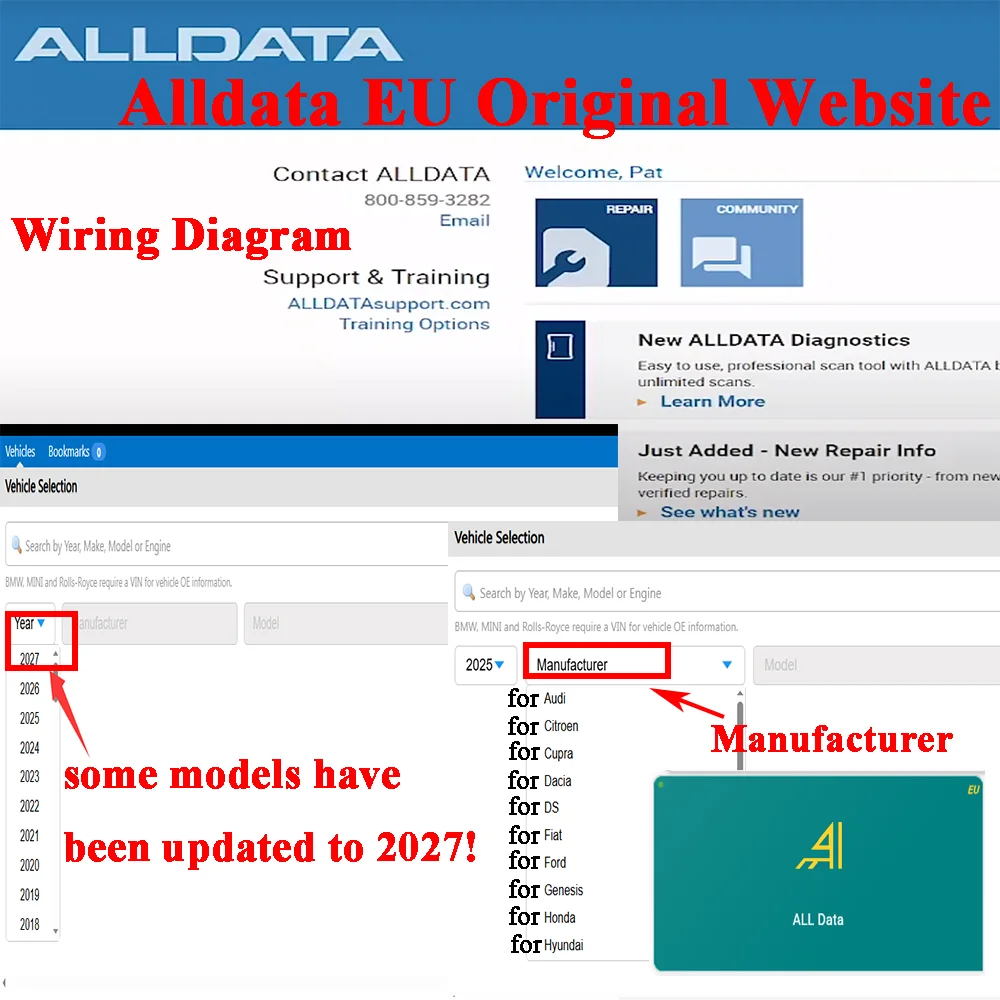 

2025 Auto Repair Online Account Car-Data Alldata for Wiring Diagram Repair Diagnostic Software Support Original Website Login