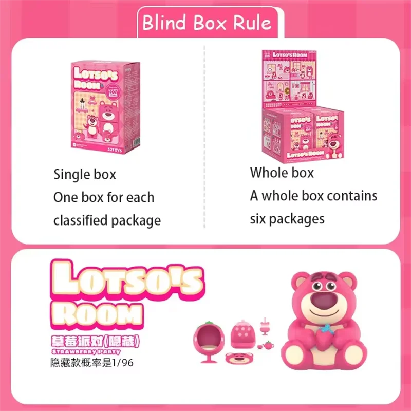 MINISO Disney ตัวละครกล่องตาบอด Lotso's Room Series โต๊ะตุ๊กตา Mystery Box Kawaii ของเล่นสําหรับเด็กวันหยุดของขวัญของแท้