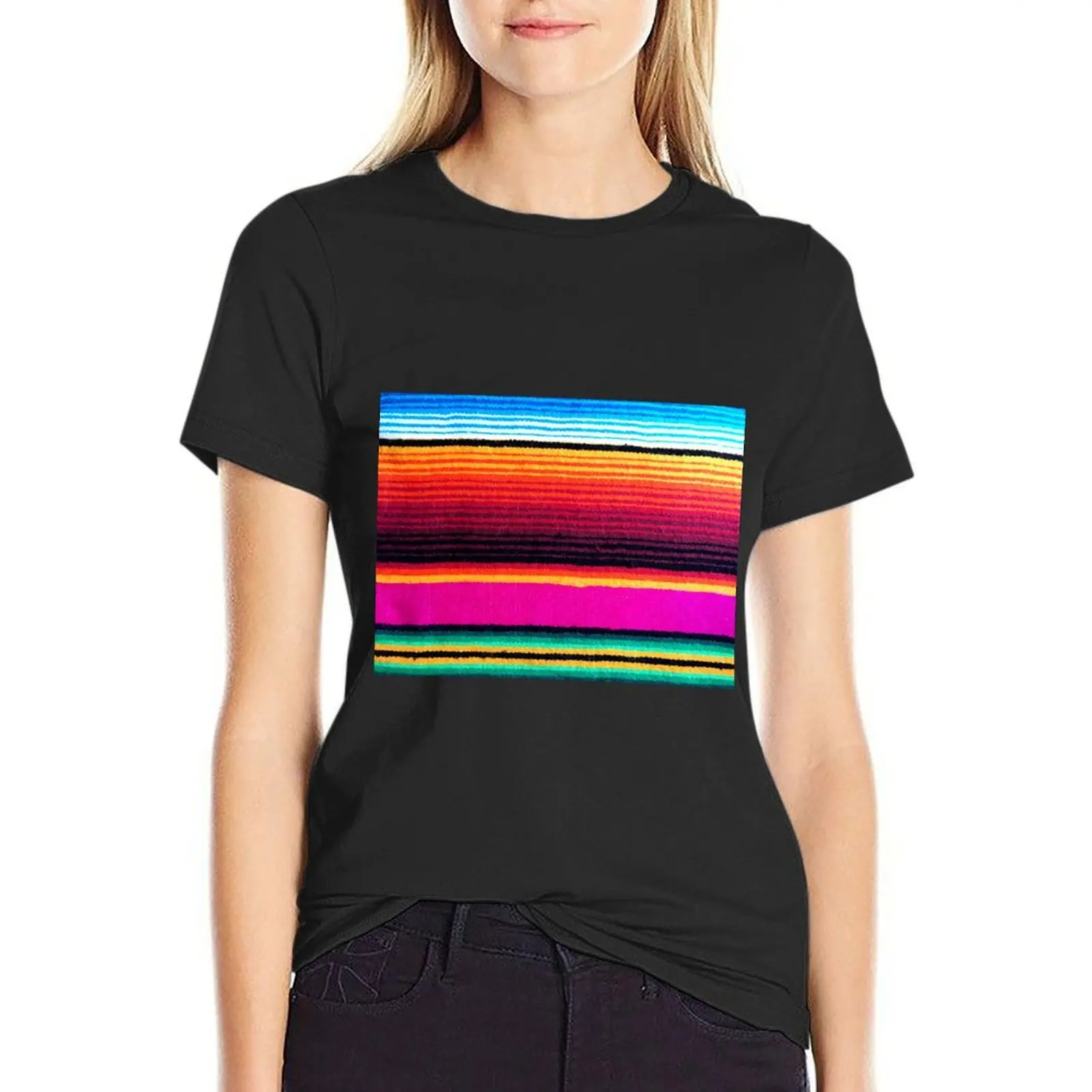 

Magenta Sky Serape T-Shirt female Aesthetic clothing cute clothes animal print shirt for girls Woman T-shirts