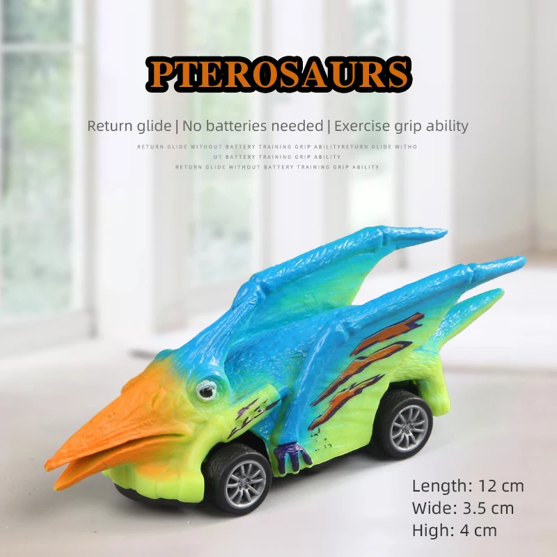 Dinosaur Pull Back Car Toys for Boys Girls Stegosaurus Triceratops Pterosaur Dinosaur Model Inertial Vehicle Children\'s Toys Car