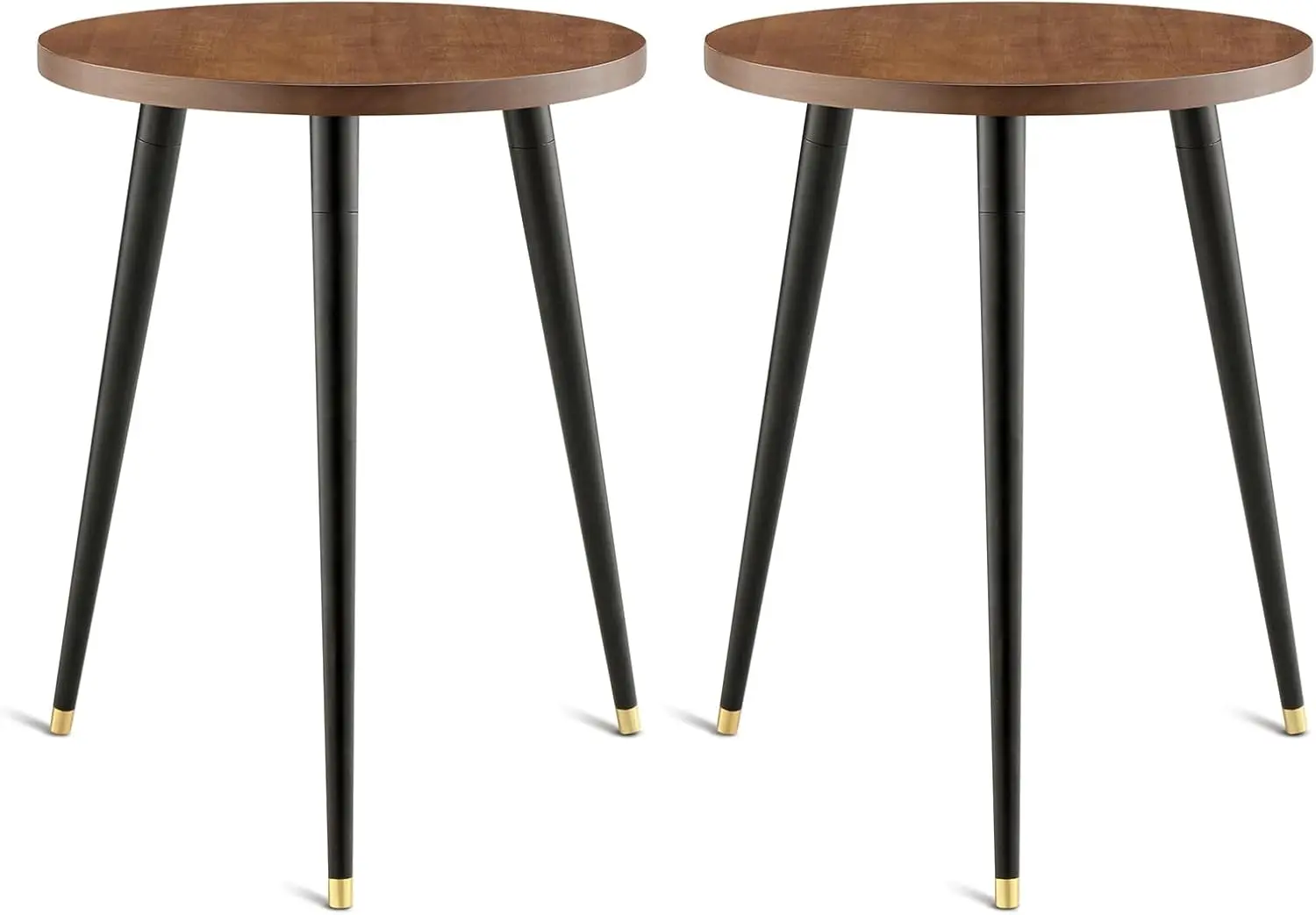 

Mid Century Wood Plant Stand, Heavy Duty Metal Tall Plant Holder for Indoor Outdoor Decor, Adjustable Height Side Table 2 Pack