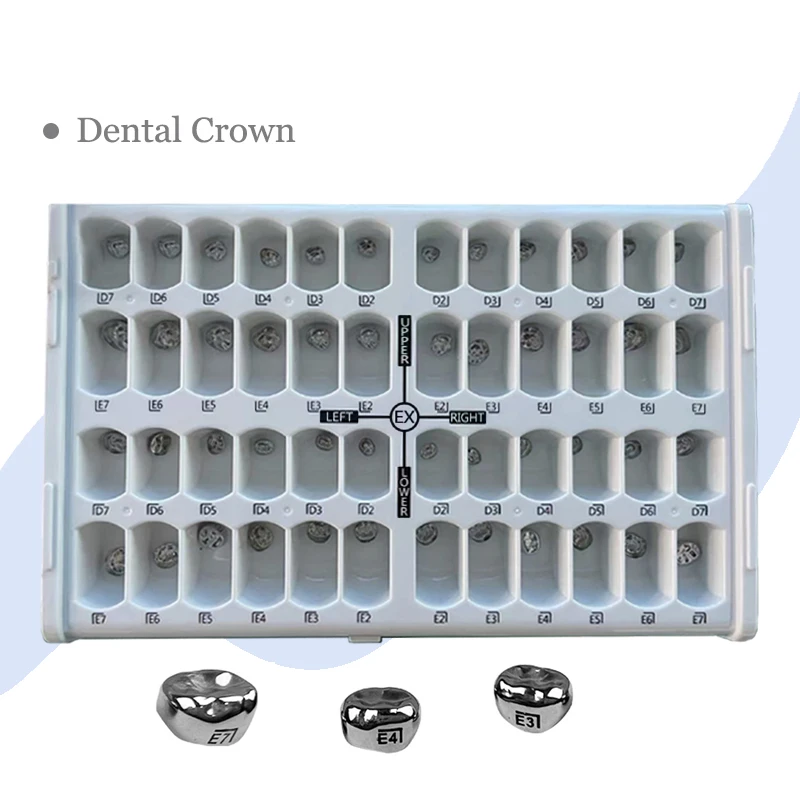 

48pcs/box den tal Kids Adult Stainless Steel Orthodontic Pediatric Crowns Braces Primary Molar Crown den tistry Tool