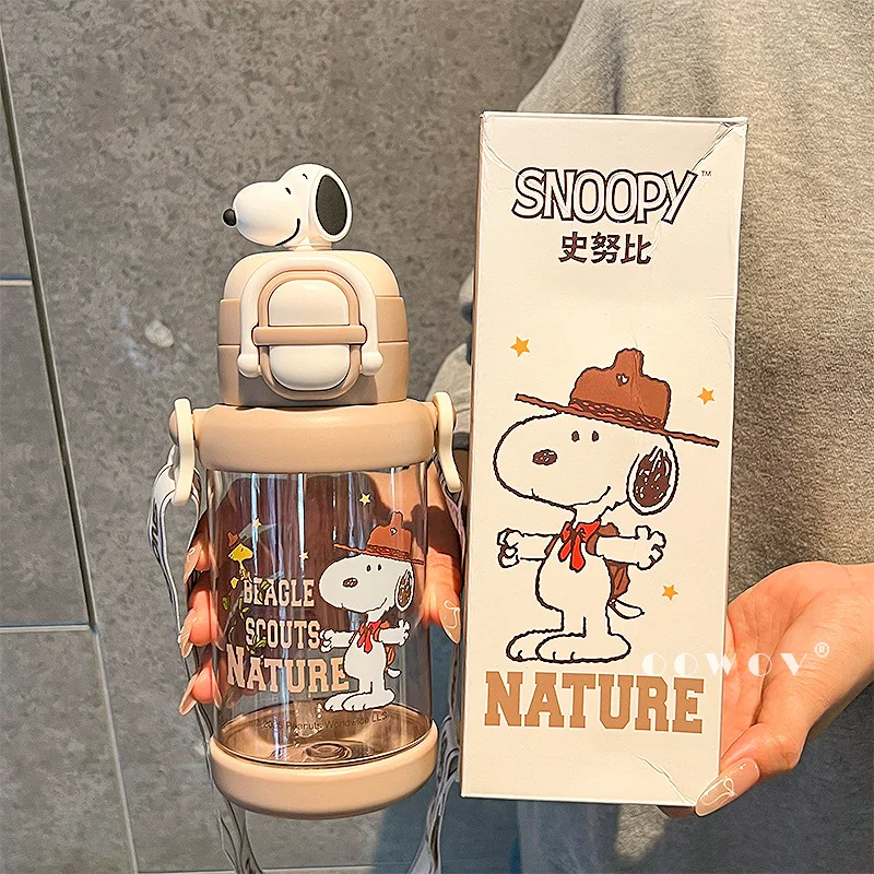 

650ml Kawaii Snoopy Straw Cup Tritan Material Cartoon Student Portable Water Cup Quality Food Grade Leak Proof For Kid Gifts