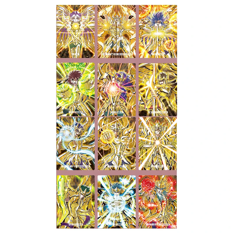 

12Pcs/set 63X88Mm Diy Saint Seiya Zodiac Clamation Collection Card Color Flash Gold Hot Ikki Shiryu Anime Card Gift Toys